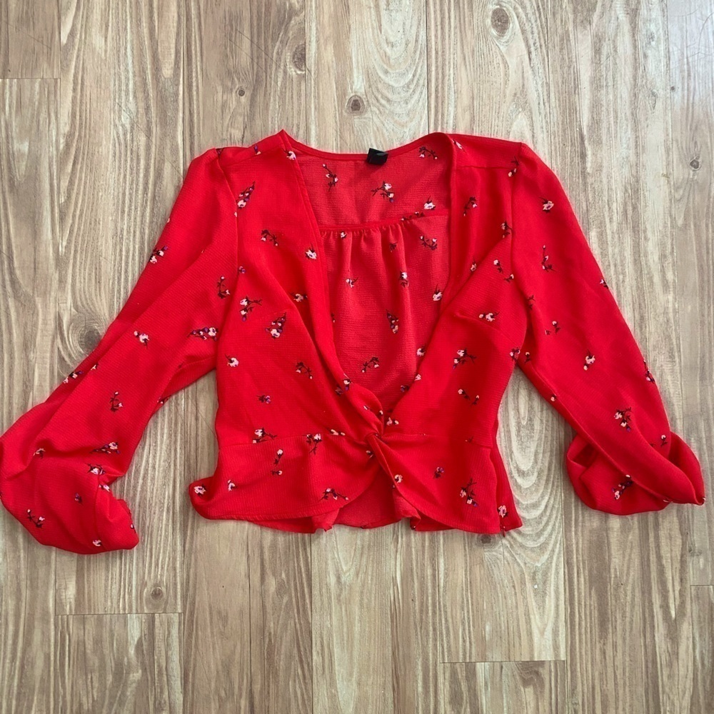 Wild Fable Button Up Crop Top Blouse